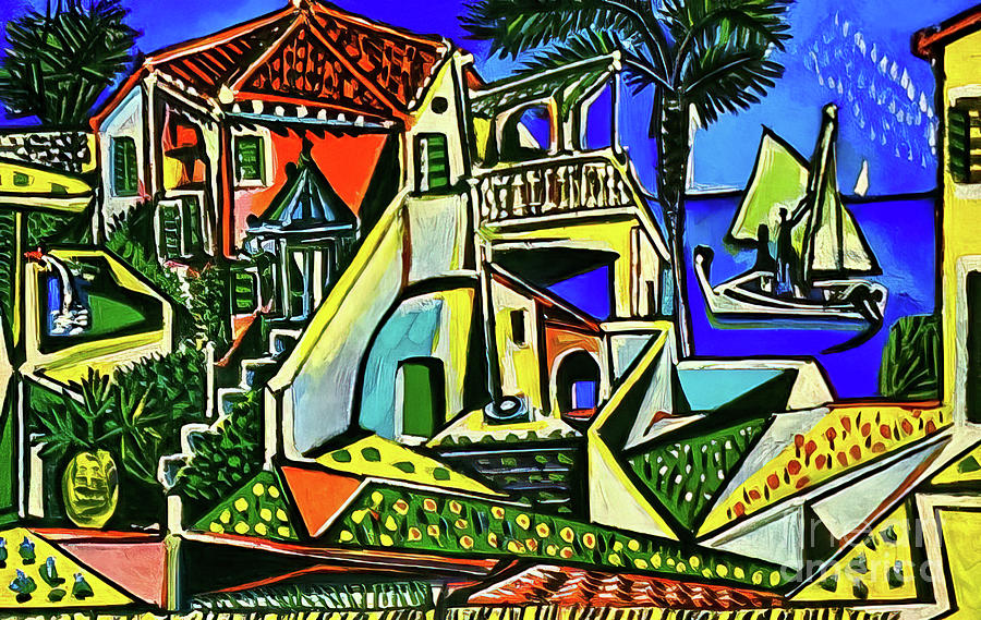 Mediterranean Landscape by Pablo Picasso 1952 Painting by Pablo Picasso