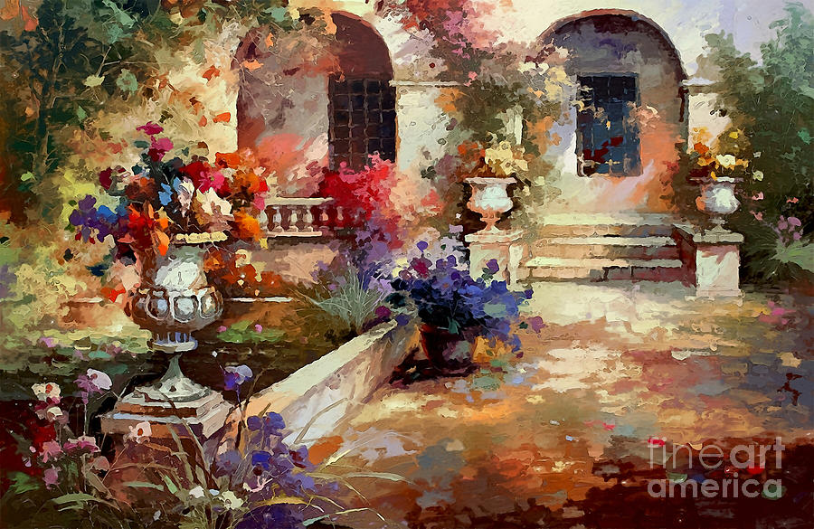 Mediterranean Patio Digital Art By Jerzy Czyz - Fine Art America