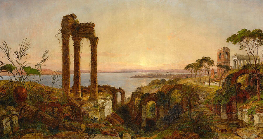 Mediterranean Ruins  Painting by Jasper Francis Cropsey