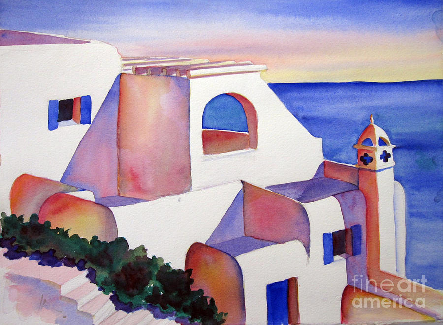 Mediterranean Villa Painting by Liana Yarckin
