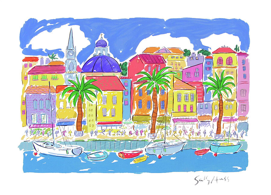 Malta Painting - Mediterranean Village by Sally Huss Malta Painting - Mediterranean Village by Sally Huss