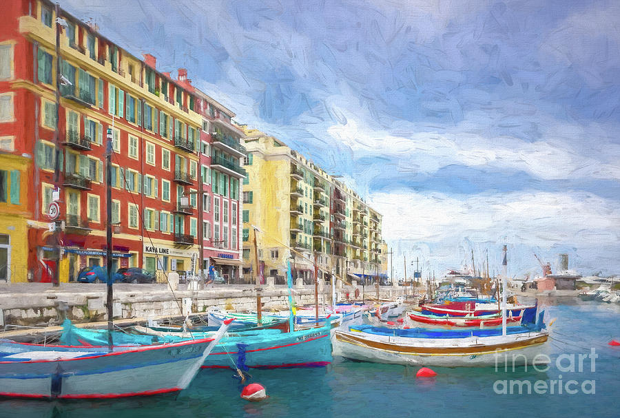 Architecture Photograph - Meditteranean Life in Nice, France, Painterly by Liesl Walsh