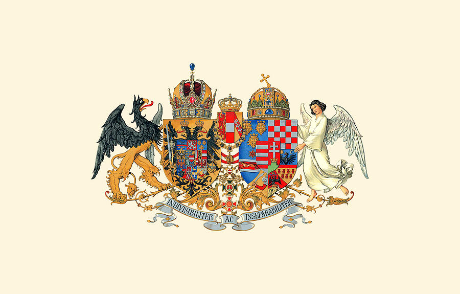 Medium common Coat of Arms of Austria-Hungary, 1915 Drawing by Helga Novelli