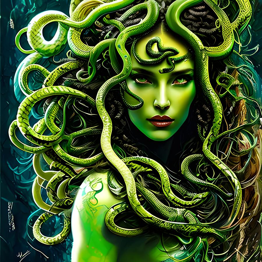 Medusa Digital Art by Balthasar Wise - Pixels