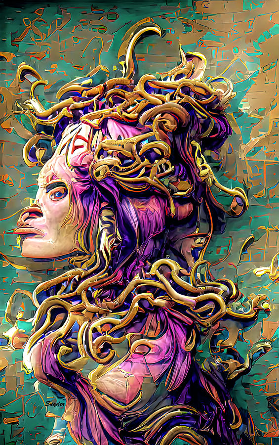 Medusa of Greek Mythology AI Digital Art by Floyd Snyder