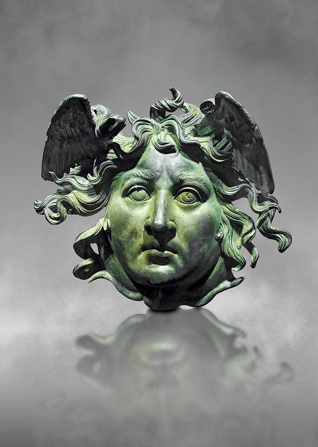 Medusa  Roman statue - The National Roman Museum Rome Photograph by Paul E Williams