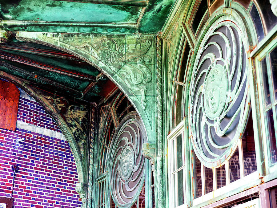 Medusa Windows Details at the Carousel House in Asbury Park Photograph by John Rizzuto