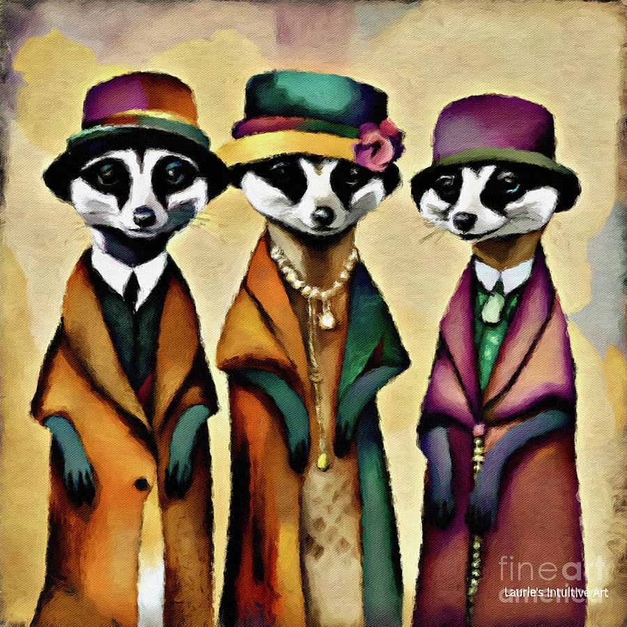 Meerkats in Couture Digital Art by Lauries Intuitive