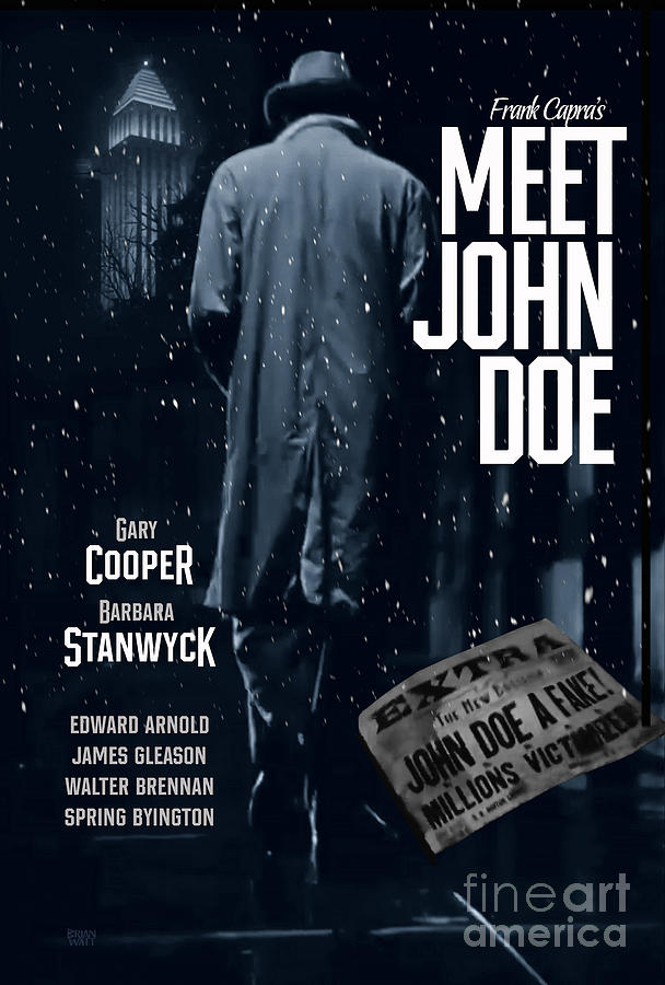 Meet John Doe Movie Poster Digital Art by Brian Watt