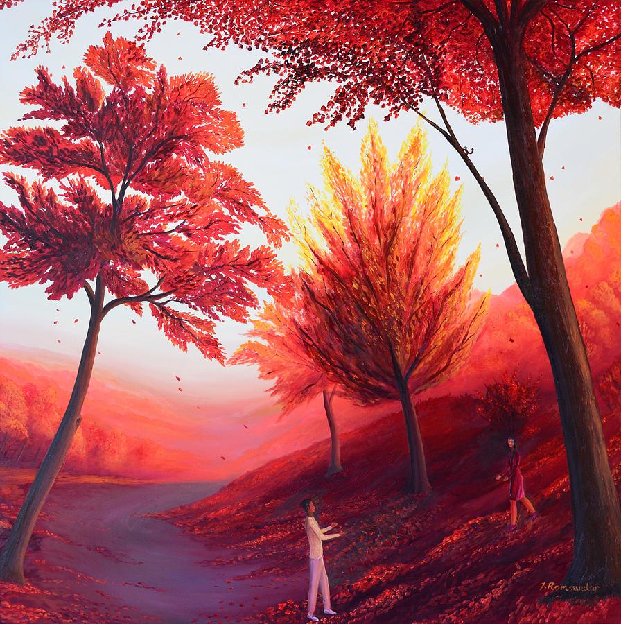 Meet me in the Fall Painting by Torrence Ramsundar