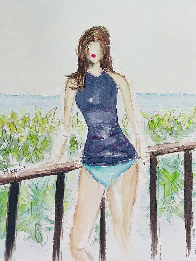 Meet you at the Beach Painting by Roxy Rich