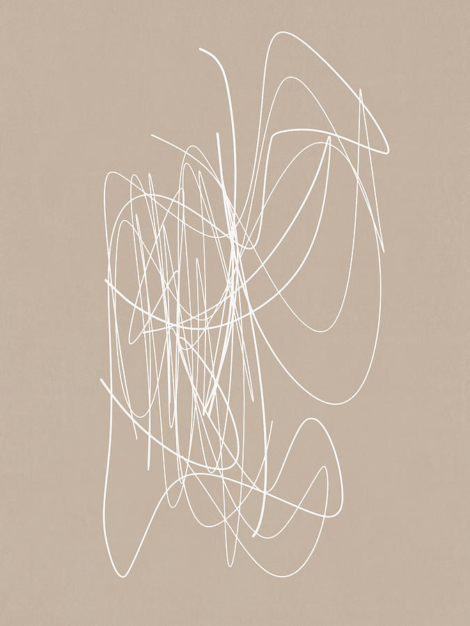 Meet You There - Abstract Minimal Line Drawing Drawing by Menega Sabidussi