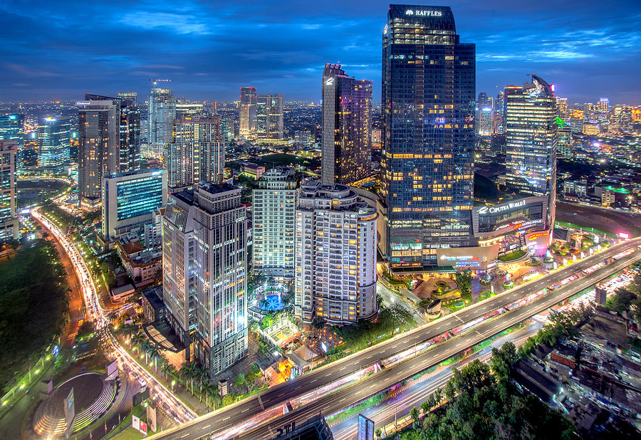 Mega Kuningan Business Districk - Jakarta Blue Hour Photograph by Abdul Azis