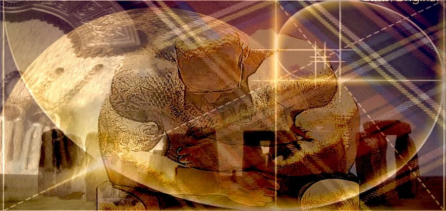 Megalih Stone Circle Moonrise Tartan Digital Art By Claude Theriault Fine Art America