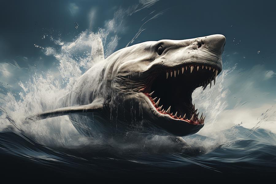 Megalodon Digital Art by Daniel Moise - Fine Art America