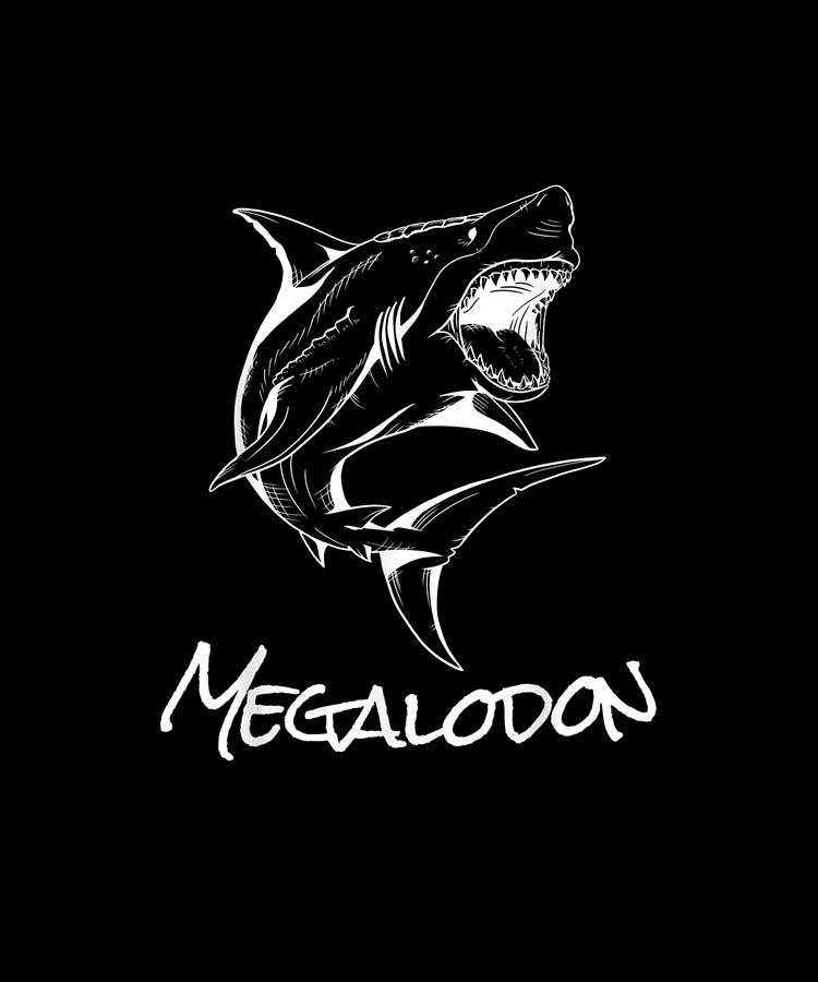 Megalodon Sketch Cool Ancient Giant Shark Drawing by Yvonne Remick ...