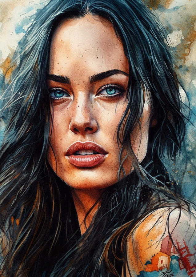 Megan Fox Digital Art by Thuy Dinh Thi - Pixels