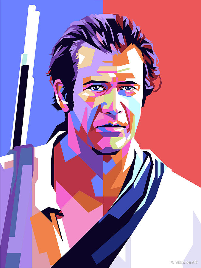 Mel Gibson illustration Mixed Media by Movie World Posters