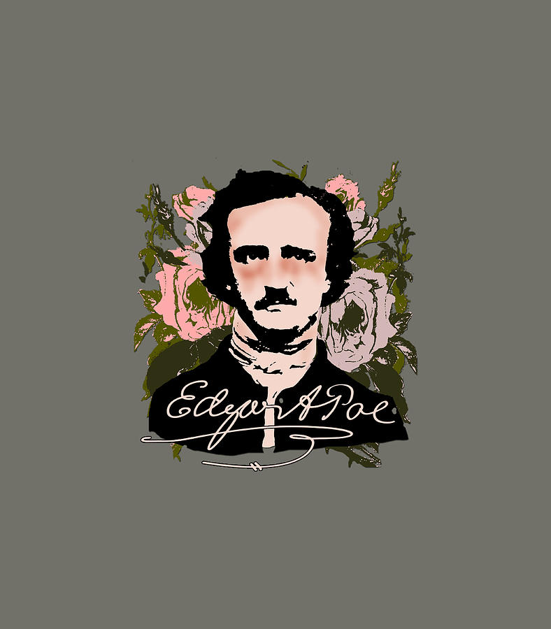 Melancholy Edgar Allan Poe With Faded Roses Moody Digital Art by Kiran Lilou Fine Art America
