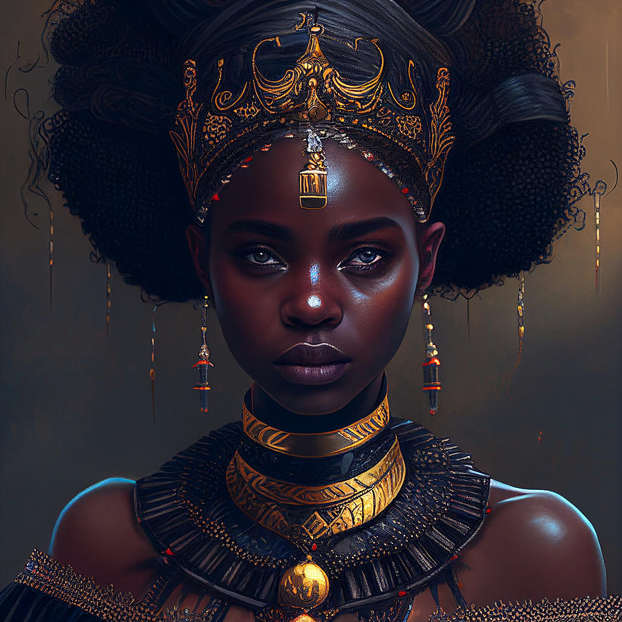 Melanin Dark Black Queen Digital Art By Litzone Shop Fine Art America