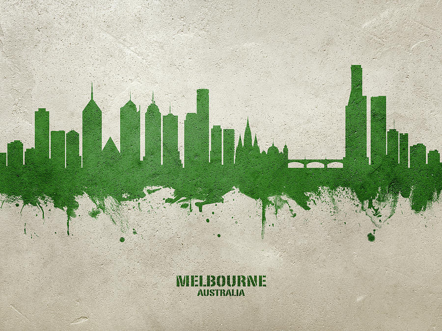 Melbourne Australia Skyline #07 Digital Art by Michael Tompsett