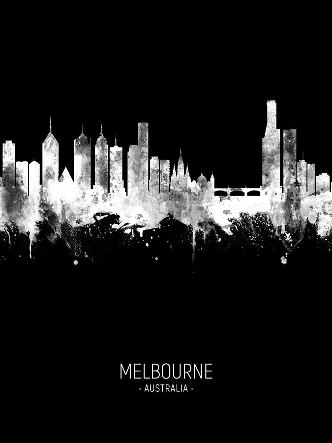 Melbourne Australia Skyline #13 Digital Art by Michael Tompsett