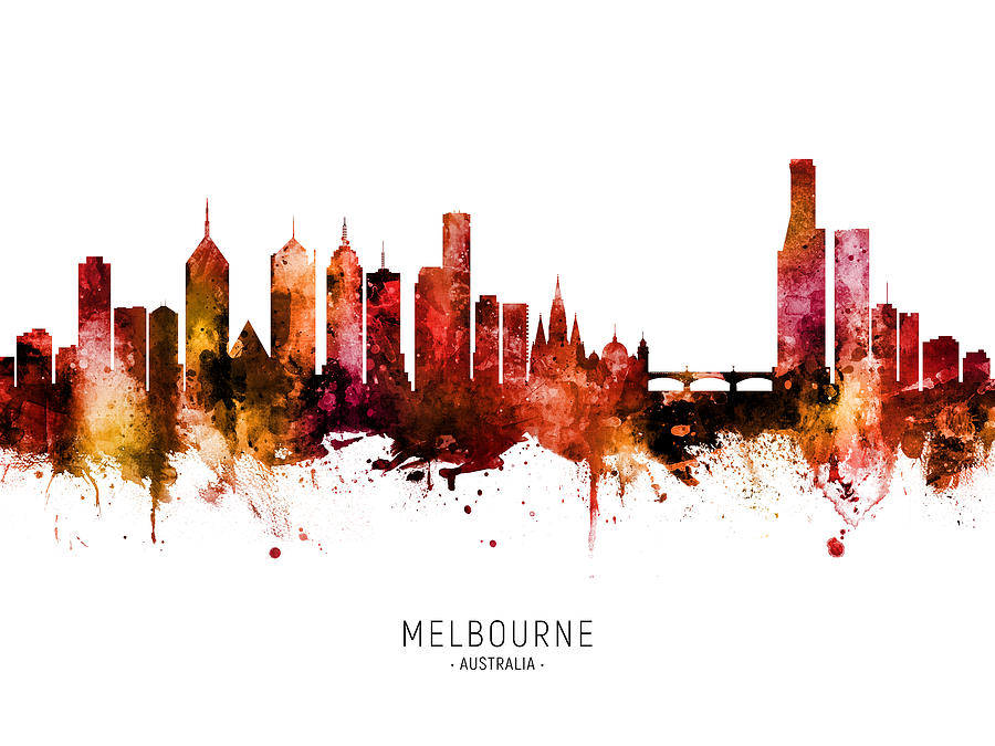 Melbourne Australia Skyline #37 Digital Art by Michael Tompsett