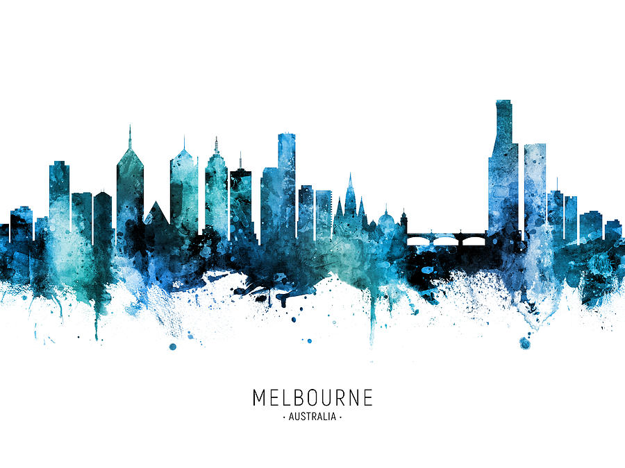 Melbourne Australia Skyline #78 Digital Art by Michael Tompsett
