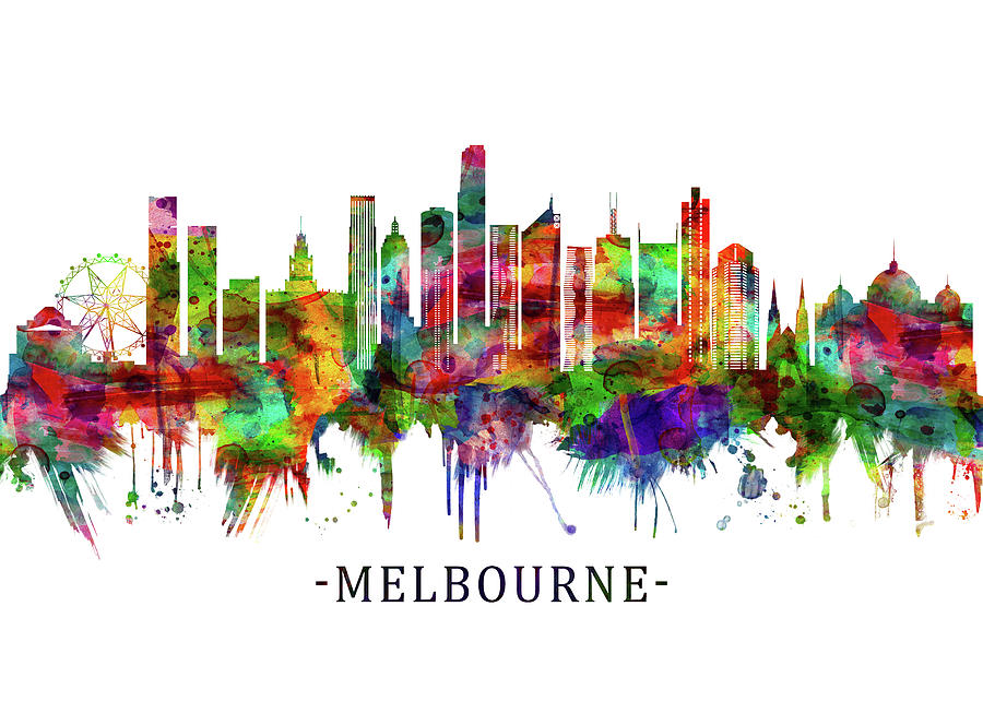 Melbourne Australia Skyline Mixed Media by NextWay Art - Fine Art America