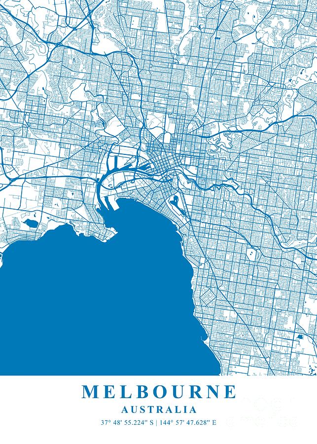 Melbourne - Australia Spring Plane Map Photograph by Tien Stencil - Pixels