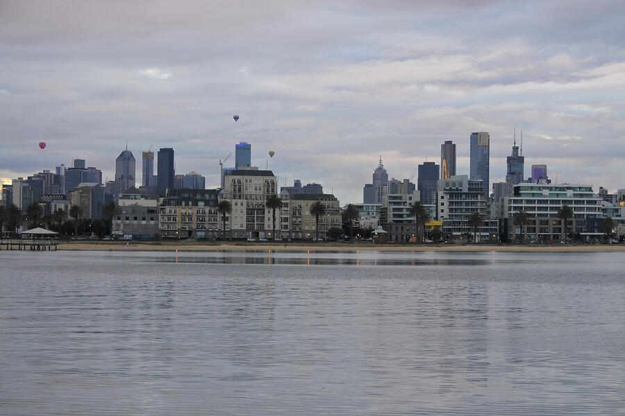 Melbourne city skyline at dawn Photograph by Rafael Ben-Ari