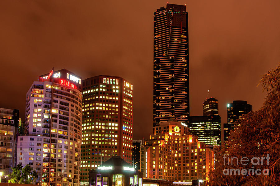 Melbourne Eureka Tower at Night Photograph by Bob Phillips