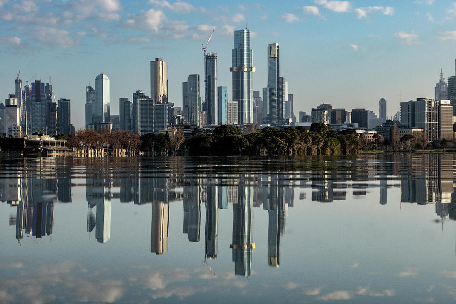 Melbourne Photograph - Melbournes Mirror by Leigh Henningham Melbourne Photograph - Melbournes Mirror by Leigh Henningham