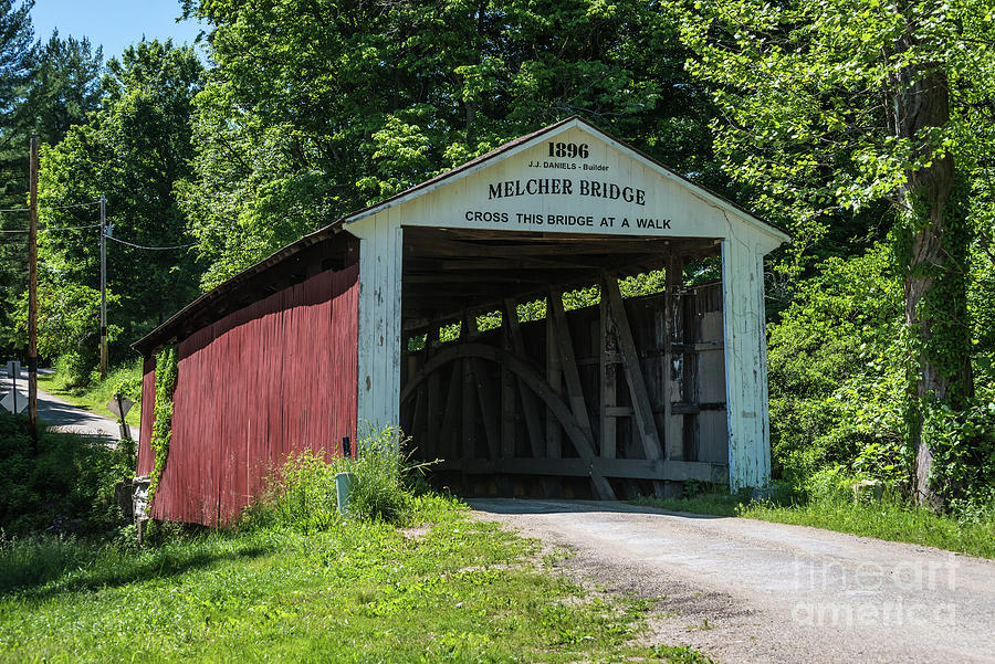 Melcher Covered Bridge - Parke County - Indiana Photograph by Gary Whitton