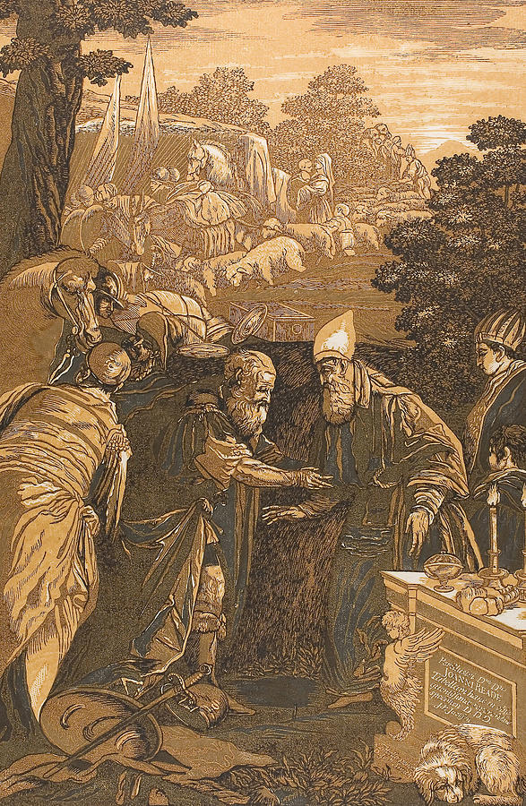 Melchisedech Blessing Abraham, from Opera Selectoria Relief by John Baptist Jackson