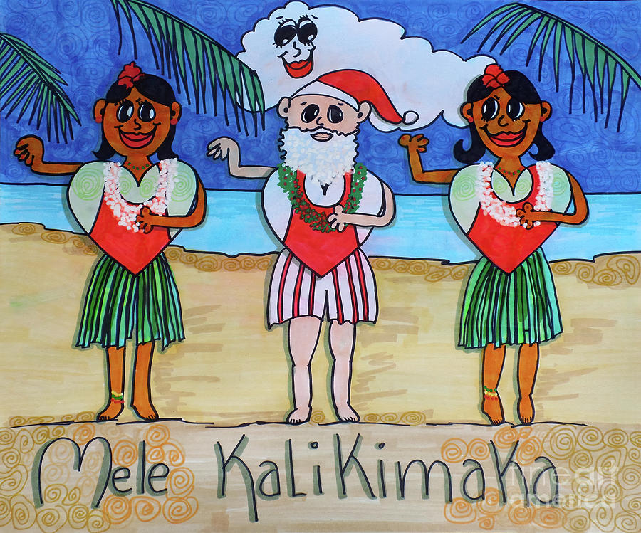 Mele Kalikimaka Drawing by AnnMarie Parson-McNamara