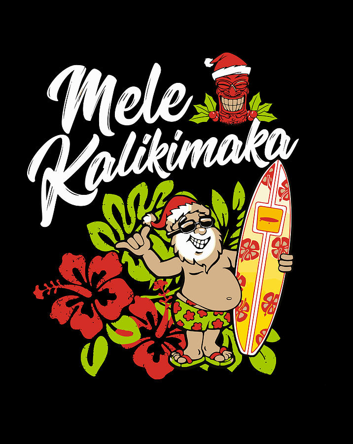 Mele Kalikimaka Christmas Hawaiian Gifts Drawing by Grace Hunter