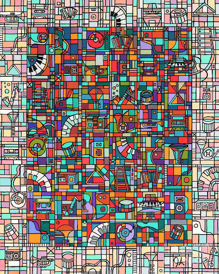 Melodic Mashup Matrix Painting by Jeremy Aiyadurai