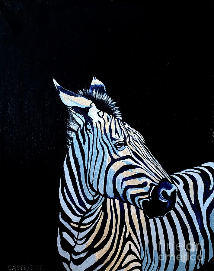 Melody of the Blue Zebra Painting by Alison Caltrider