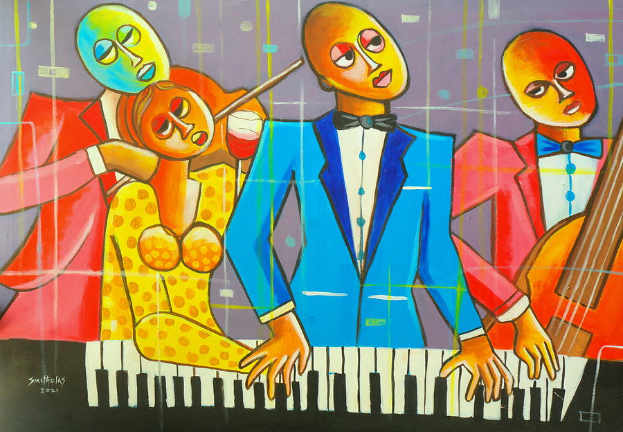 Christmas Painting - Melody Makers by Olaoluwa Smith