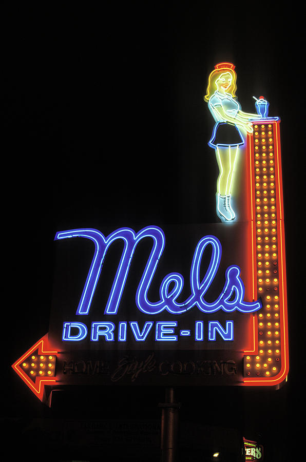 Mels Drive-In, Hollywood, Los Angeles, California Photograph by Peter ...