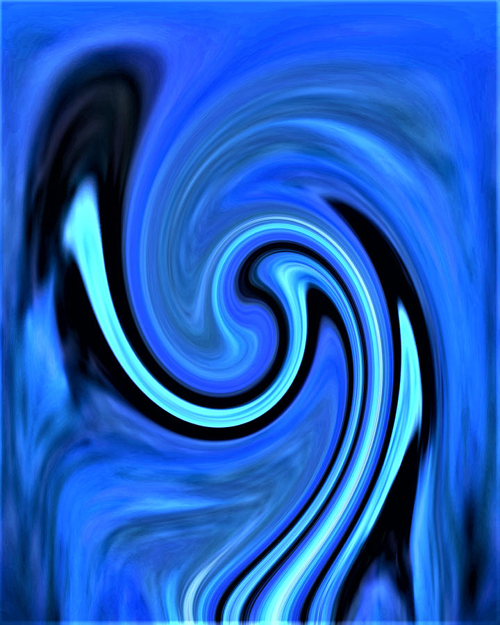 Melting Blue Swirl Digital Art by Ronald Mills