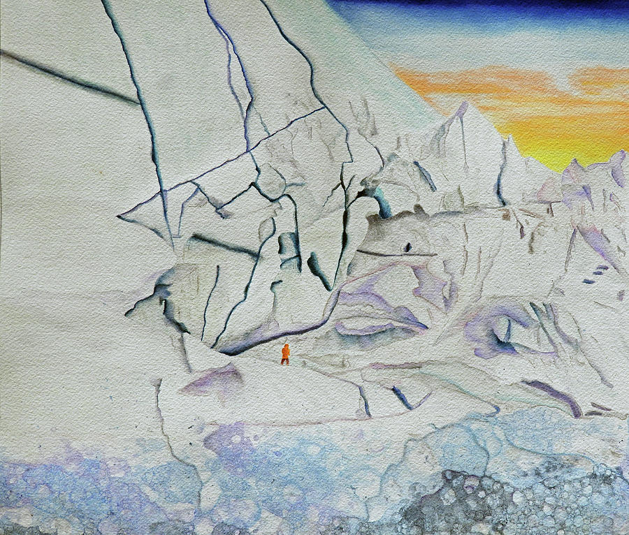 Sunset Painting - Melting Glacier  by Melia Lindeke