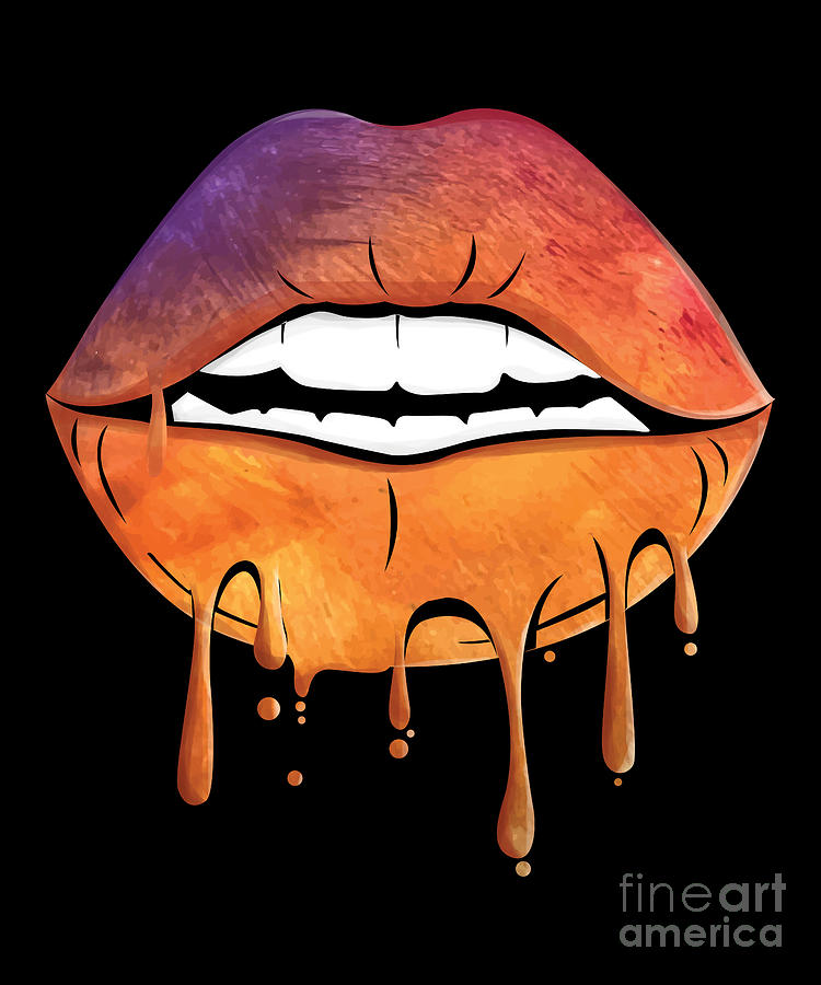 Melting Lips Digital Art by Shir Tom Pixels