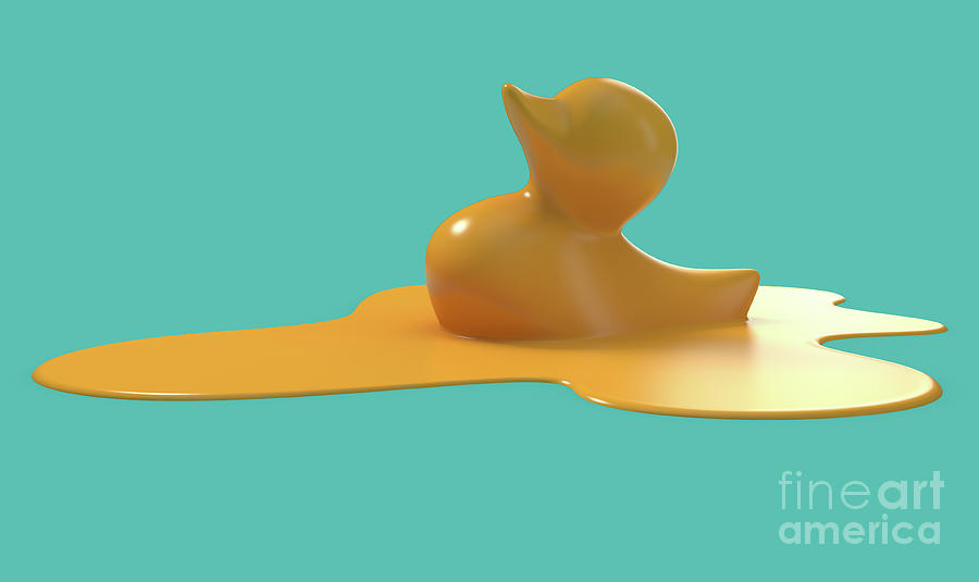 Melting Rubber Duck Concept Digital Art