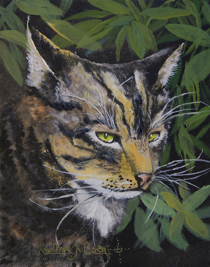 Melvin Cat Painting by Heather Coen
