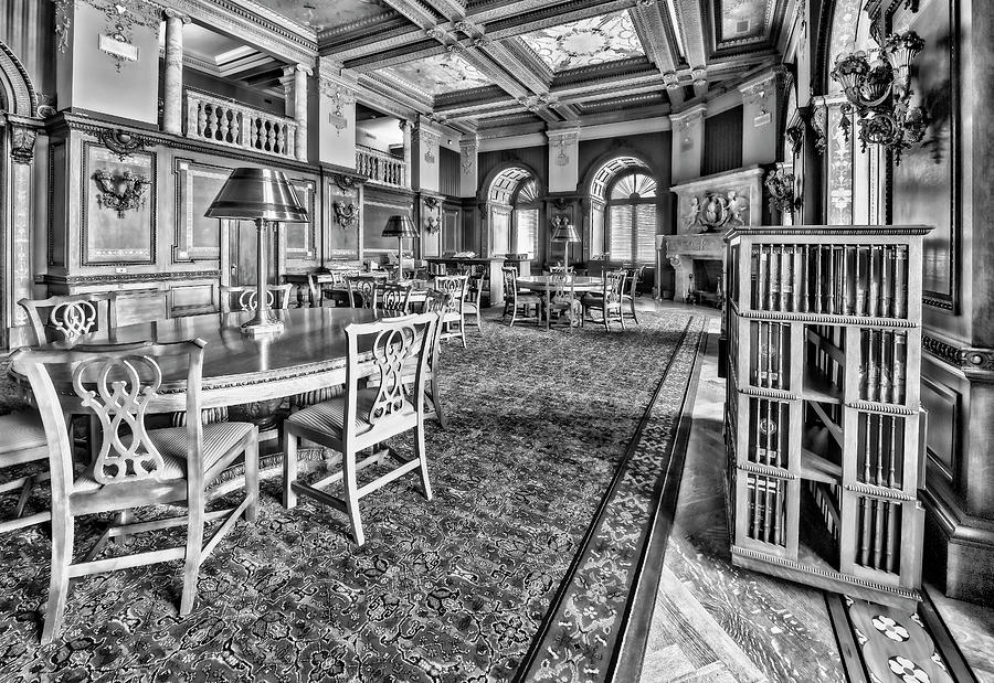 Members Room Library Of Congress BW Photograph by Susan Candelario