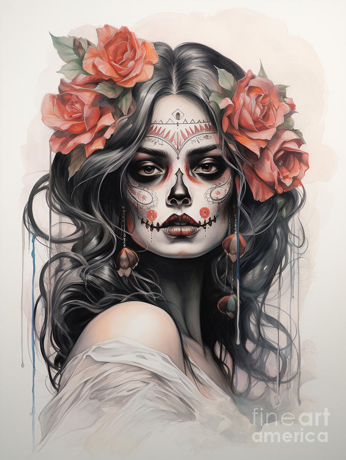 Memento Mori Elegant Beauty Day of the Dead Aesthetic Digital Art by ...