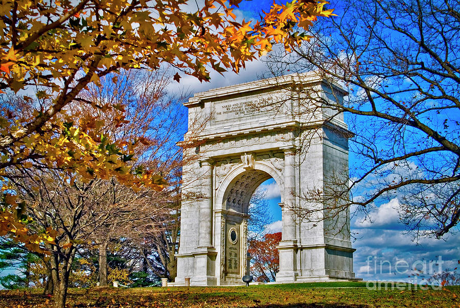 Memorial Arch Valley Forge PA Photograph by David Zanzinger