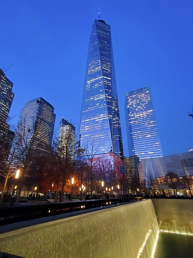 911 Memorial at Sunset Photograph by Andrea Whitaker